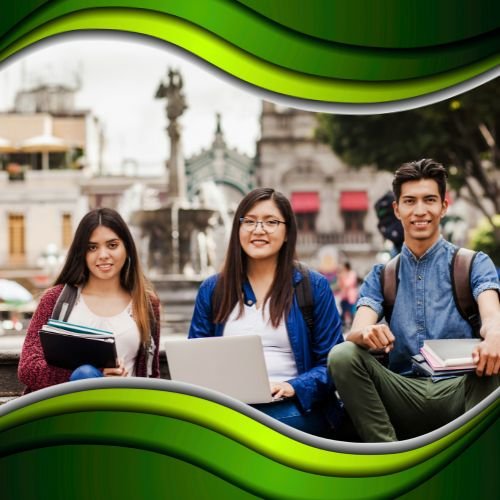 Grupo de estudiantes latinos universitarios